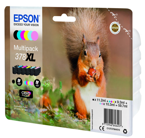 Epson Squirrel Multipack 6-colours 378XL Claria Photo HD Ink Epson Squirrel Multipack 6-colours 378XL Claria Photo HD Ink